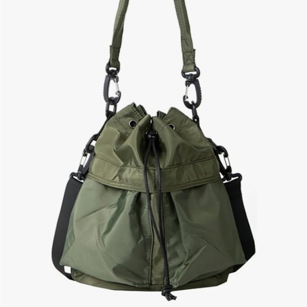 Sleek Olive and Black Women's Bucket Crossbody Bag